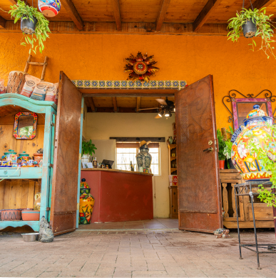 entrance to a gift shop at the plant nursery in Tucson