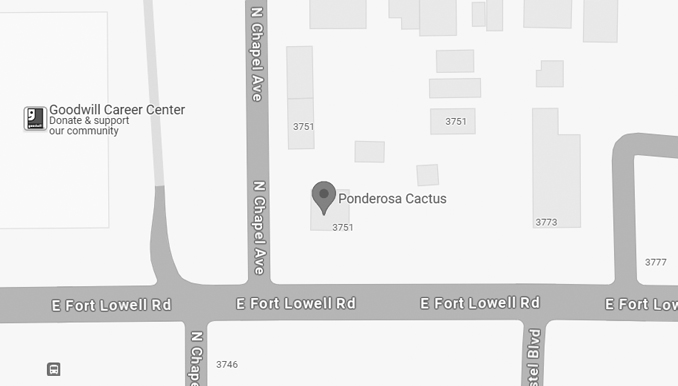 google map of ponderosa cactus lowell rd